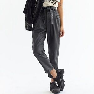 Free  people Nightfall Vegan leather paperbag waist crop trousers US 10 new